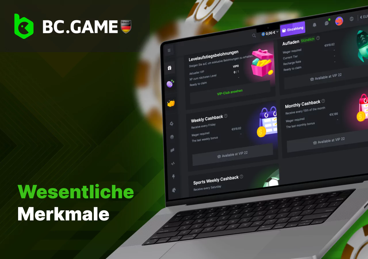 Merkmale der Online-Casino-Plattform