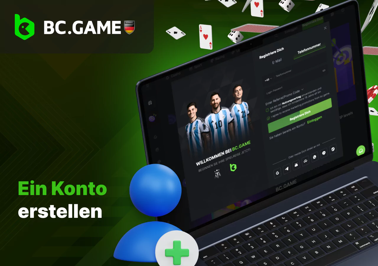 Der Prozess der Erstellung eines Kontos auf der Plattform des Buchmachers