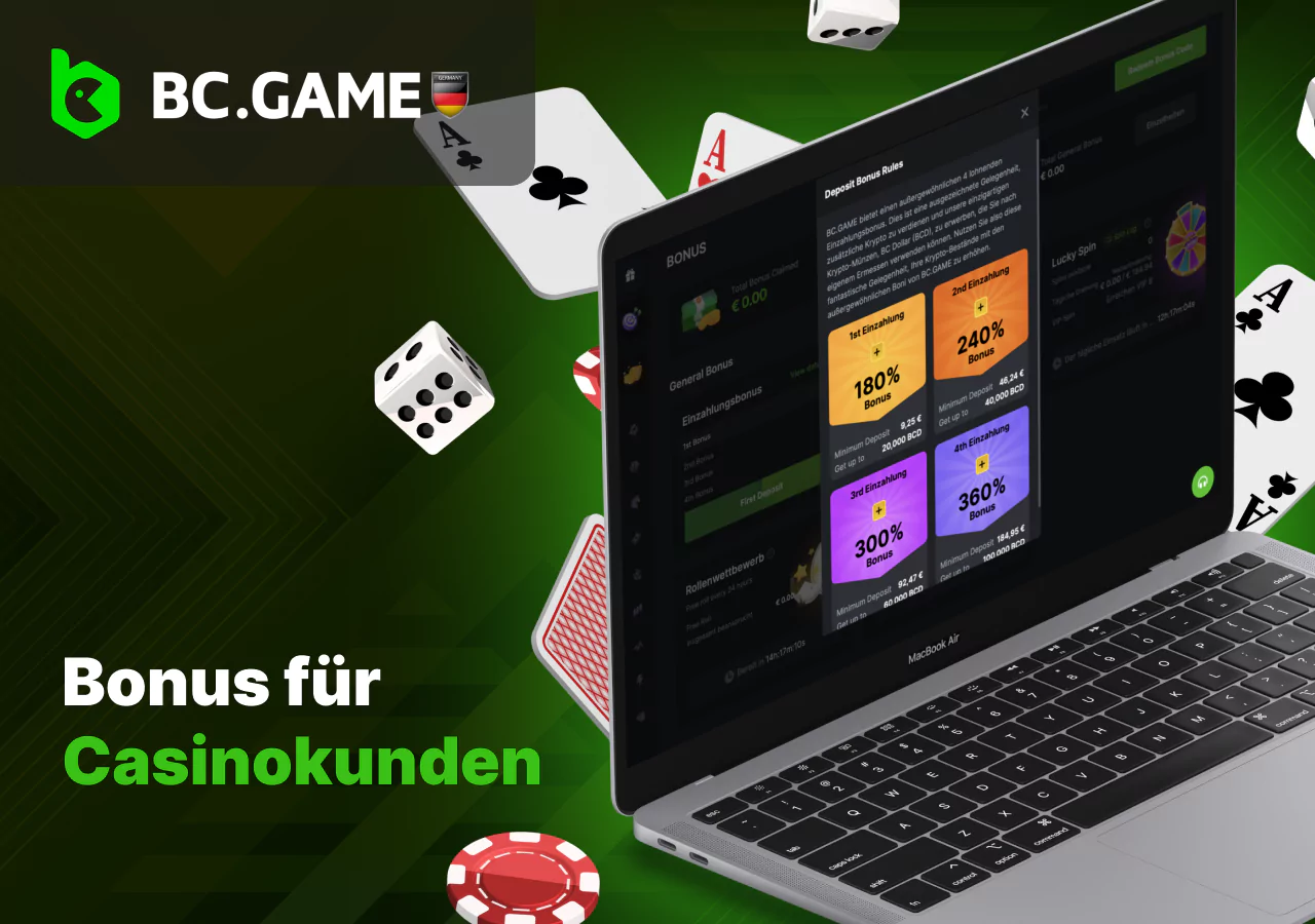 Bonusangebot des Buchmachers BC Game für Casino-Spiele