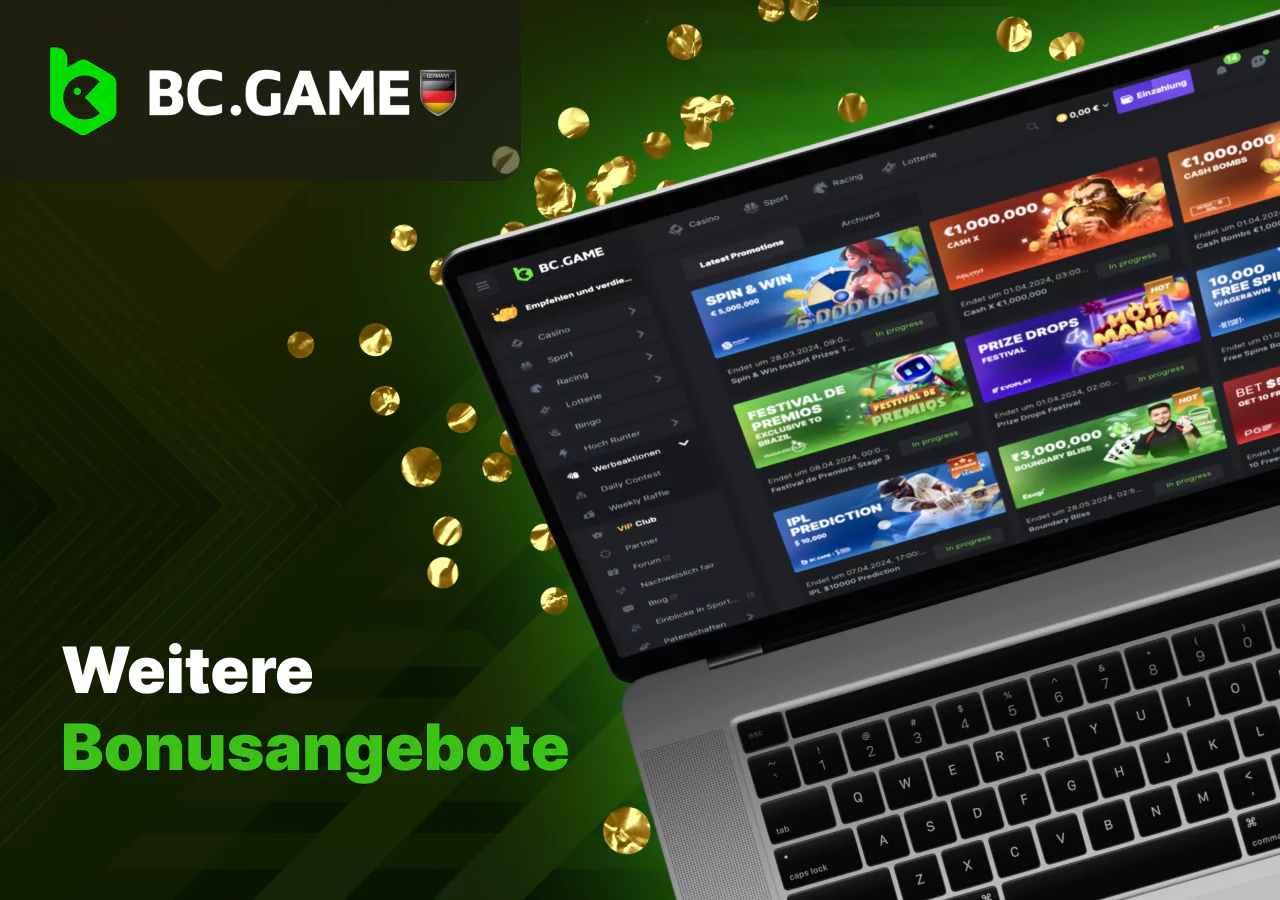 Zusätzliche Bonusangebote für Nutzer von BC Game